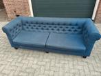 Blauwe stoffen bank. Twee banken beschikbaar., Huis en Inrichting, Banken | Bankstellen, Ophalen of Verzenden, Gebruikt, 75 tot 100 cm