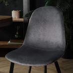 4x Eetkamerstoelen grijs velvet, Huis en Inrichting, Stoelen, Ophalen, Grijs, Vier