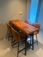 Bar tafel met 4 krukken, Ophalen of Verzenden