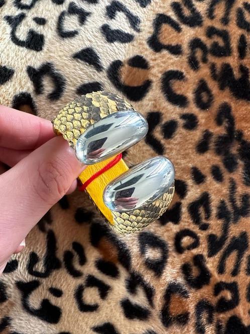 Bracelet Ibiza (outlet) Python Saffraan 30mm, Sieraden, Tassen en Uiterlijk, Armbanden, Nieuw, Zilver, Verzenden