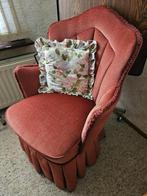 oud roze stoel , fauteuil, Ophalen, Minder dan 75 cm, Zo goed als nieuw, Stof