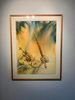 Aquarel gesigneerd 70-90cm, Antiek en Kunst, Kunst | Schilderijen | Abstract, Ophalen of Verzenden