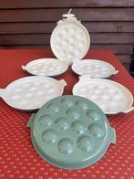 Vintage Le Creuset gietijzeren escargot schaaltjes /borden, Ophalen of Verzenden