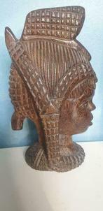 Prachtig massief houten Afrikaanse buste vrouwenhoofd 2101, Antiek en Kunst, Kunst | Beelden en Houtsnijwerken, Ophalen of Verzenden