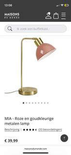Roze & Gouden Metalen Lamp, Ophalen, Zo goed als nieuw, Metaal, Minder dan 50 cm