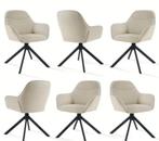 Micro lederen draaibare eetkamer stoelen roomwit, Huis en Inrichting, Stoelen, ., Nieuw, Ophalen of Verzenden, Metaal