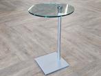 Glazen bijzet tafel, 45 tot 60 cm, Minder dan 55 cm, Rond, Ophalen of Verzenden