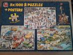 3x1000 stukjes, Hobby en Vrije tijd, Denksport en Puzzels, Ophalen, Minder dan 500 stukjes, Zo goed als nieuw
