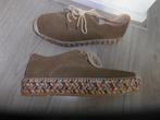 Fred de la Bretoniere 42 espadrilles met veter en sleehak, Fred de la Bretoniere, Bruin, Ophalen of Verzenden, Zo goed als nieuw