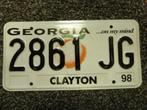 Kentekenplaat licenseplate Georgia Clayton 1 USA, Verzenden, Gebruikt, Auto's