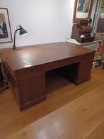 Zeer groot antiek bureau / duo partner bureau mahonie hout, Ophalen