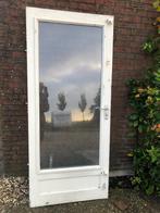 |Hardhouten balkon| buitendeur| dubbelglas| 202X87,5|, Doe-het-zelf en Verbouw, Deuren en Horren, Ophalen, Gebruikt, 80 tot 100 cm