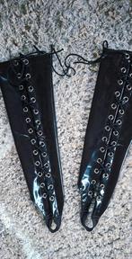 PU lak handschoenen met touwtjes, Verzenden, Zwart, Nieuw, Overige maten