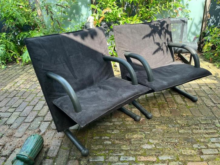 Arflex T Line Burkhardt Vogther fauteuils, Huis en Inrichting, Fauteuils, Gebruikt, Kunststof, Metaal, Overige materialen, 50 tot 75 cm
