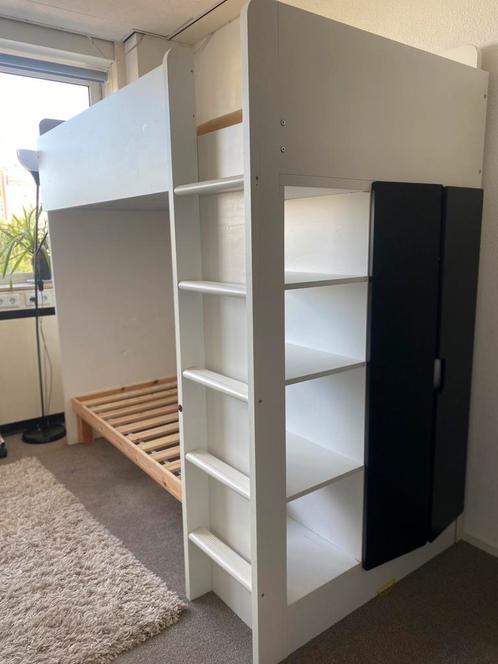 Bed, Kinderen en Baby's, Kinderkamer | Bedden, Gebruikt, 180 cm of meer, 85 tot 100 cm, Hoogslaper of Stapelbed, Lattenbodem, Matras