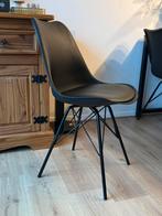 4 zwarte eetkamerstoelen stalen poten, Ophalen, Zo goed als nieuw, Zwart