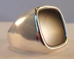 Massief zilveren Heren ring / pinkring met Onyx plaat zwart, Sieraden, Tassen en Uiterlijk, Antieke sieraden, Verzenden, Zilver