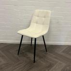 4 Fluwelen eetkamerstoelen, Huis en Inrichting, Stoelen, Wit, Stof, Ophalen of Verzenden, Zo goed als nieuw