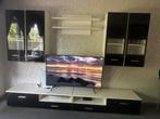 Zwart-witte wandmeubel / tv-meubelset Moderne wandmeubelset, Huis en Inrichting, Ophalen of Verzenden, Zo goed als nieuw, 25 tot 50 cm