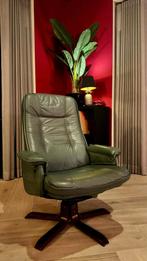 Groene Relaxstoel - Verstelbaar & Draaibaar, Huis en Inrichting, Fauteuils, Ophalen, Gebruikt, Leer