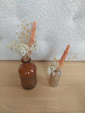 Droogbloemboeketjes - 4 groot & 6 klein (excl. vaasjes) beschikbaar voor biedingen