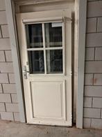 Houten voordeur met glas, 87x196 cm, Doe-het-zelf en Verbouw, Deuren en Horren, Ophalen, Gebruikt, Buitendeur