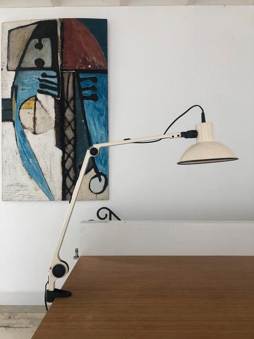 Vintage industrieel architekten bureaulamp, Huis en Inrichting, Lampen | Tafellampen, Gebruikt, Minder dan 50 cm, Ophalen of Verzenden