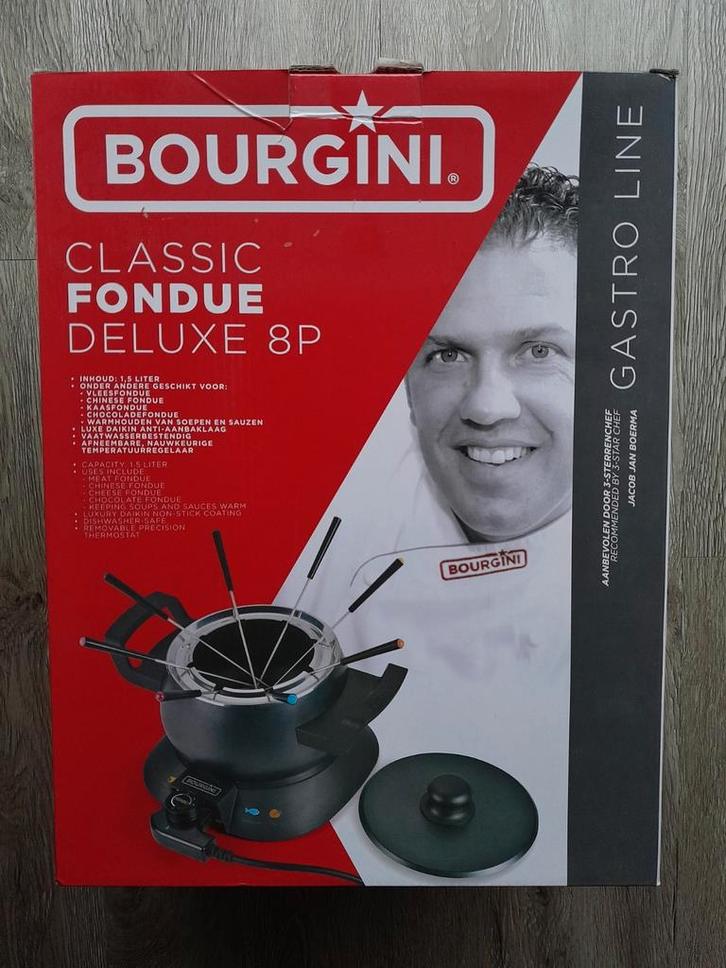 Bourgini Fonduepan - 1,5 liter - 8 persoons, Witgoed en Apparatuur, Fonduesets, Zo goed als nieuw, Fonduepan, Elektrisch, Ophalen of Verzenden