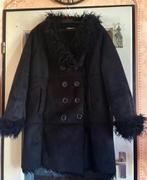Lekker warme knuffel winterjas van suedine 54/56 nu 59,99€, Zwart, Maat 46/48 (XL) of groter, Ophalen of Verzenden, Zo goed als nieuw