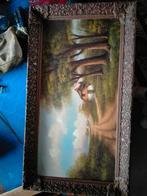 Schilderij: Landschap met huisje, Antiek en Kunst, Ophalen of Verzenden