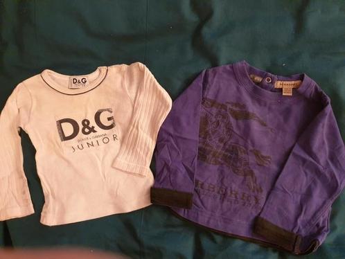 Burberry en D&G origineel longsleeve 74, Kinderen en Baby's, Babykleding | Maat 74, Jongetje, Shirtje of Longsleeve, Ophalen of Verzenden