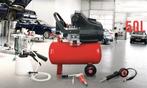 50L compressor met dubbele aansluiting 2.5 PK, 6 tot 10 bar, Nieuw, Ophalen of Verzenden, 25 tot 100 liter
