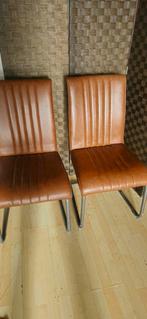 2  nette eetkamerstoelen Cognac antraciet, Huis en Inrichting, Stoelen, Ophalen, Gebruikt, Twee, Overige kleuren