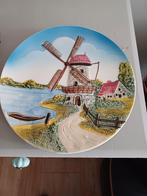 Antiek wandbord met molen, Antiek en Kunst, Ophalen of Verzenden
