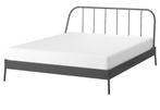 Bedframe IKEA 140x200cm(KORPADAL) Incl. Lattenbodem (LÖNSET), Wit, Tweepersoons, Zo goed als nieuw, 200 cm