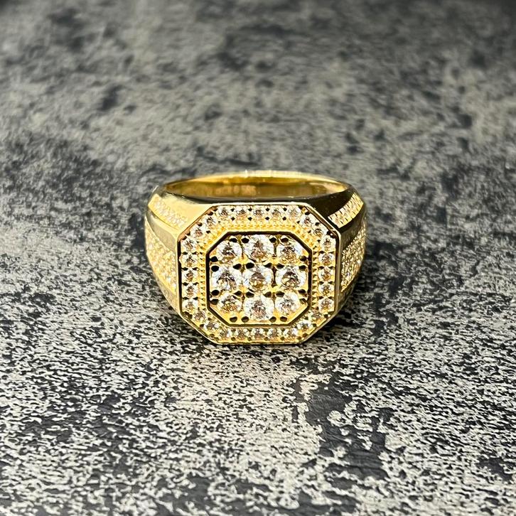 14k gouden ring heren prachtig model nieuw, Sieraden, Tassen en Uiterlijk, Ringen, Zo goed als nieuw, Heer, 20 of groter, Goud