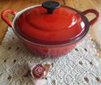 Rode Le Creuset gietijzeren braadpan 20 cm, Koekenpan of Braadpan, Gebruikt, Ophalen of Verzenden, Gietijzer