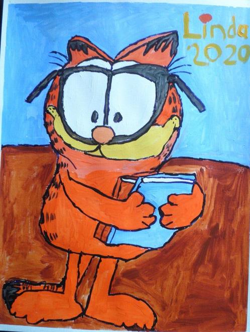 Schilderij Garfield 20, Antiek en Kunst, Kunst | Schilderijen | Modern, Ophalen of Verzenden