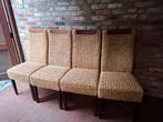 Set van 4 Rietstoelen, Huis en Inrichting, Stoelen, Ophalen, Zo goed als nieuw, Bruin, Vier