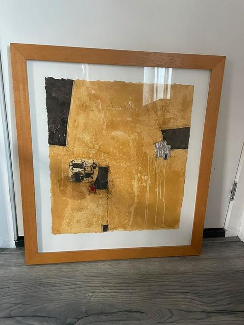 Ets ligatine van Bernard Remusat gesigneerd in lijst, Antiek en Kunst, Kunst | Schilderijen | Modern, Ophalen
