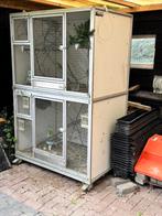 Aluminium voliere ( 2 vluchten) verrijdbaar, Ophalen, Zo goed als nieuw, Aluminium, Volière