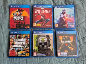PS4 Games - Red Dead, Spider-Man, Battlefield, GTA, COD beschikbaar voor biedingen