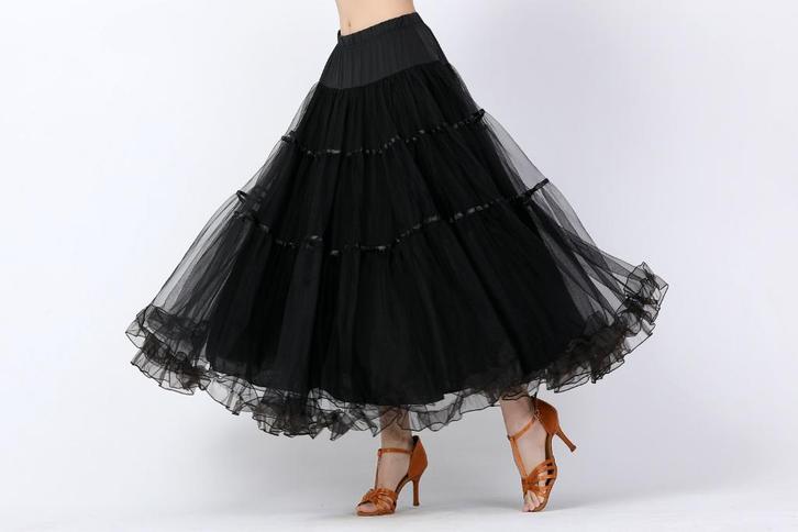 Zwarte flamenco rok dans kleding ballroom waltz dames dansen, Sport en Fitness, Dansen, Nieuw, Kleding, Verzenden