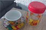 Winnie de pooh kop en schotel en voorraadpot, Ophalen of Verzenden, Winnie de Poeh of vrienden, Nieuw, Servies