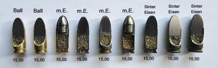 9mm Parabellum '08 Luger WW2   DOORSNEDEN, Verzamelen, Militaria | Tweede Wereldoorlog, Landmacht, Hulzen of Bodemvondsten, Duitsland