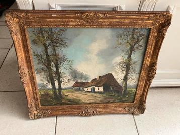 Klassiek Groot mooi schilderij vlaams? Houten lijst beschikbaar voor biedingen