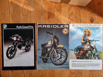 3 folders brochures, Puch, Kreidler en Zündapp beschikbaar voor biedingen