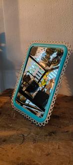 Vintage Jaren 60 Tafelspiegel Lichtblauw/Wit, Minder dan 50 cm, Ophalen of Verzenden, Zo goed als nieuw, Minder dan 100 cm