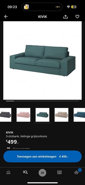 Ikea KIVIK Driezitsbank met Hocker - Nieuwe Bekleding - afbeelding 3