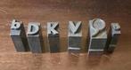 Antieke loden drukletters/zetletters - setje voor, Ophalen of Verzenden